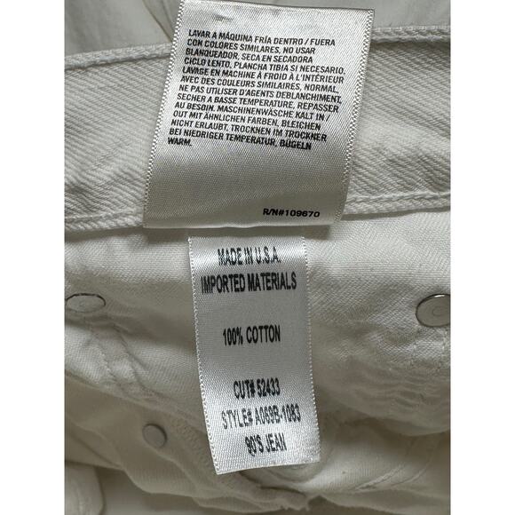 Agolde Jeans Womens 25 White Out 90s Fit Button Fly Destroyed 100% Cotton Summer - Picture 8 of 11